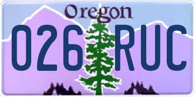 OR license plate 026RUC