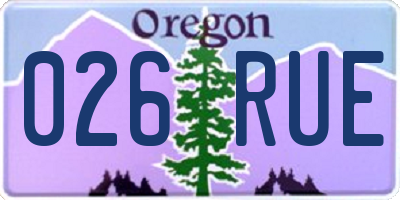 OR license plate 026RUE