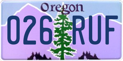 OR license plate 026RUF