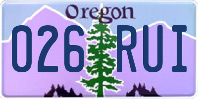 OR license plate 026RUI