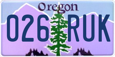 OR license plate 026RUK