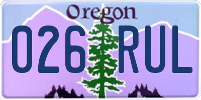 OR license plate 026RUL