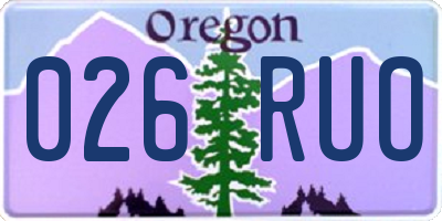 OR license plate 026RUO