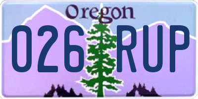 OR license plate 026RUP