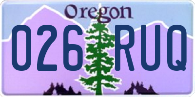 OR license plate 026RUQ