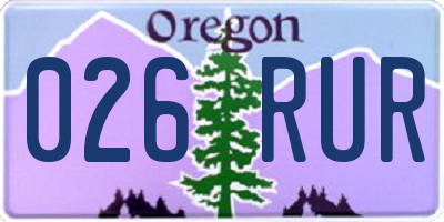 OR license plate 026RUR