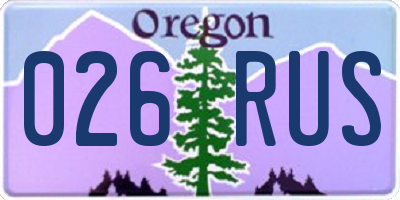 OR license plate 026RUS