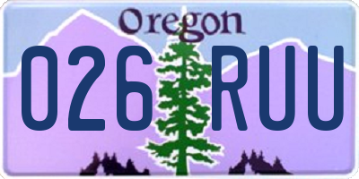 OR license plate 026RUU