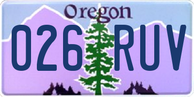 OR license plate 026RUV