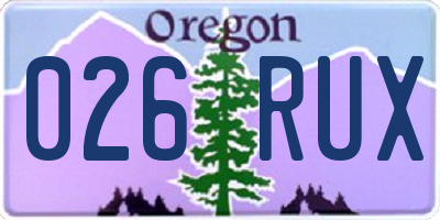 OR license plate 026RUX