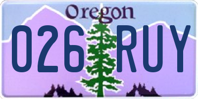 OR license plate 026RUY