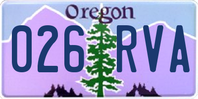 OR license plate 026RVA