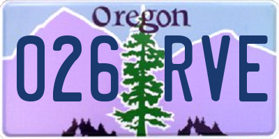 OR license plate 026RVE