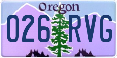 OR license plate 026RVG
