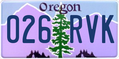 OR license plate 026RVK