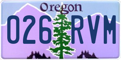 OR license plate 026RVM
