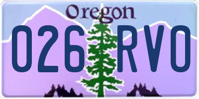 OR license plate 026RVO