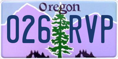 OR license plate 026RVP