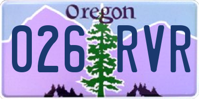 OR license plate 026RVR