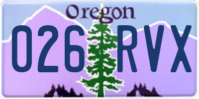 OR license plate 026RVX