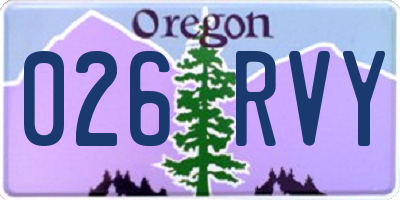 OR license plate 026RVY