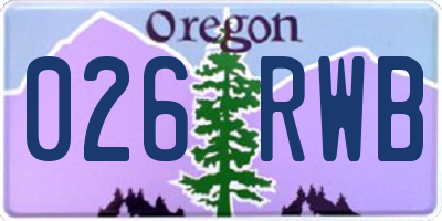 OR license plate 026RWB