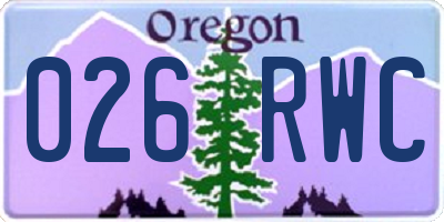 OR license plate 026RWC