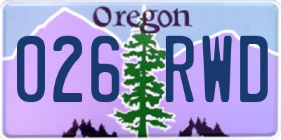 OR license plate 026RWD