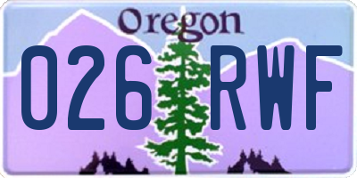 OR license plate 026RWF
