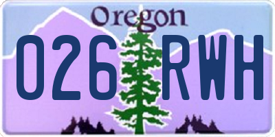 OR license plate 026RWH