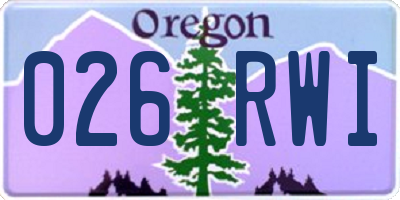 OR license plate 026RWI