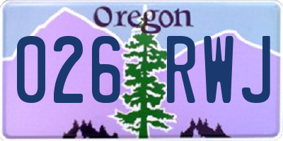 OR license plate 026RWJ