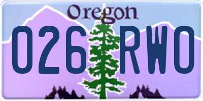 OR license plate 026RWO