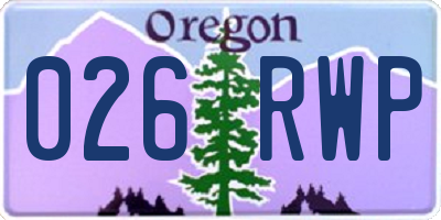 OR license plate 026RWP