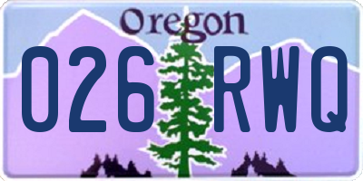 OR license plate 026RWQ