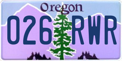 OR license plate 026RWR