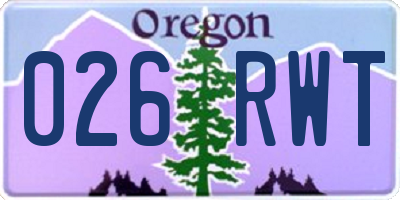 OR license plate 026RWT