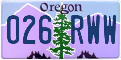 OR license plate 026RWW