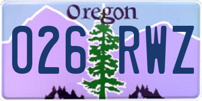 OR license plate 026RWZ