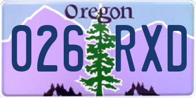 OR license plate 026RXD