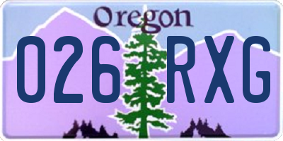 OR license plate 026RXG