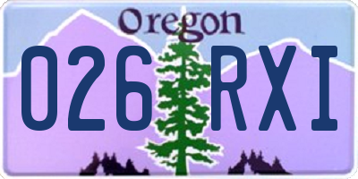 OR license plate 026RXI