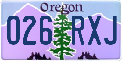 OR license plate 026RXJ