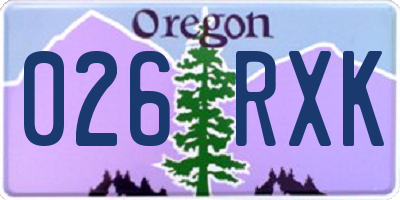 OR license plate 026RXK