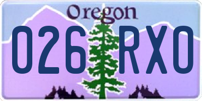 OR license plate 026RXO