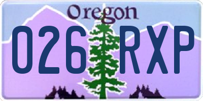 OR license plate 026RXP