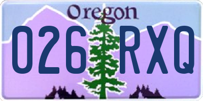 OR license plate 026RXQ