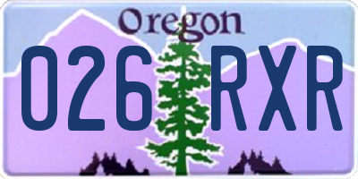 OR license plate 026RXR