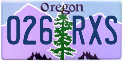 OR license plate 026RXS