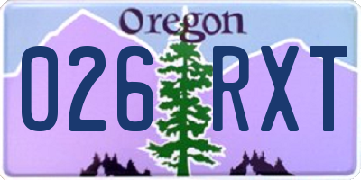 OR license plate 026RXT